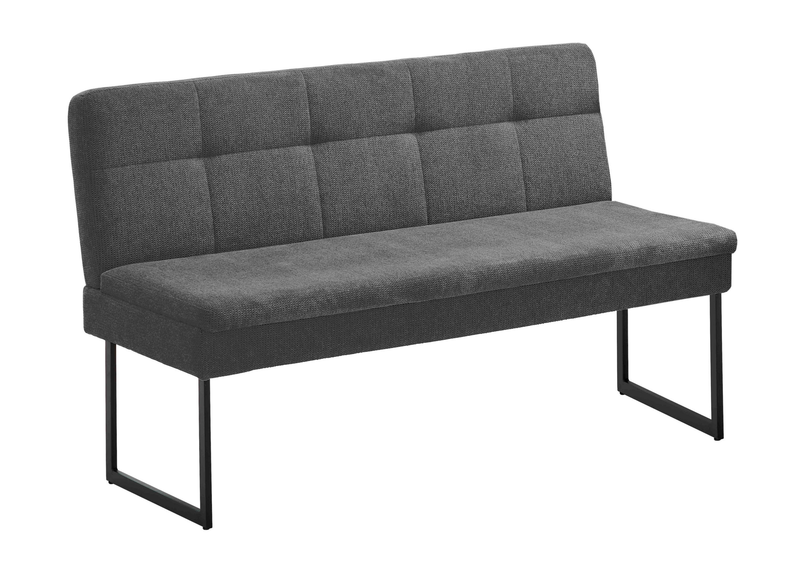 SITZBANK 140/85/50 cm Webstoff Anthrazit  - Anthrazit/Schwarz, Design, Textil/Metall (140/85/50cm) - Novel