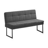 SITZBANK 140/85/50 cm Webstoff Anthrazit  - Anthrazit/Schwarz, Design, Textil/Metall (140/85/50cm) - Novel