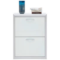 SCHUHSCHRANK Weiß, Alufarben  - Alufarben/Weiß, Design, Glas/Holzwerkstoff (63/89/35cm) - Dieter Knoll