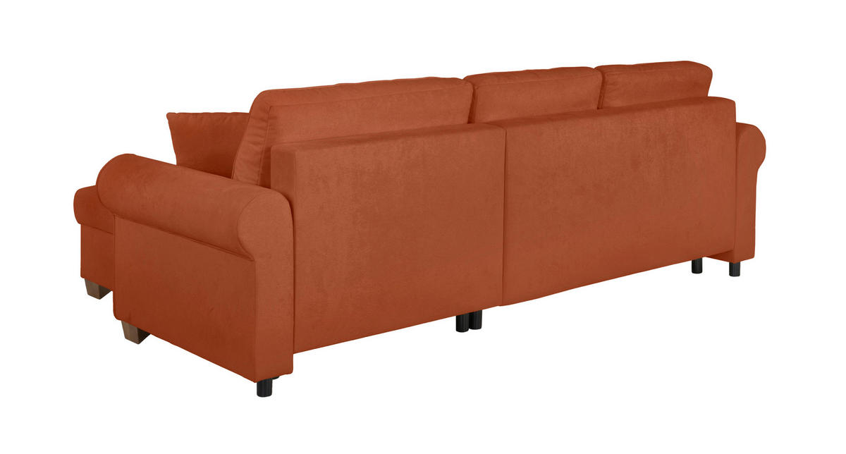 ECKSOFA Arles Rostfarben  - Rostfarben/Buchefarben, Design, Holz/Textil (266/161cm) - MID.YOU