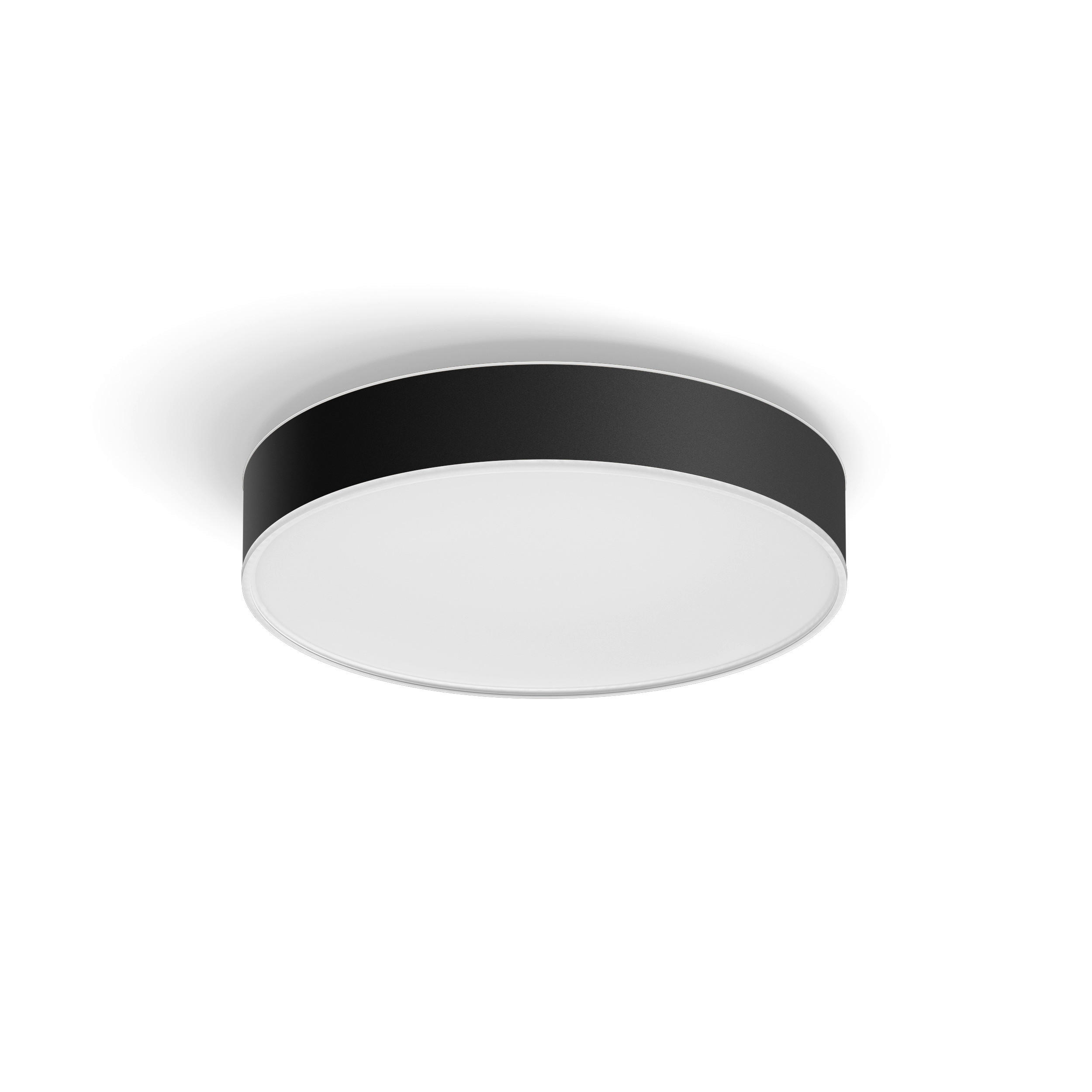 LED-DECKENLEUCHTE White Ambiance Enrave M 38,1/8,4 cm   - Schwarz, Design, Kunststoff (38,1/8,4cm) - Philips HUE