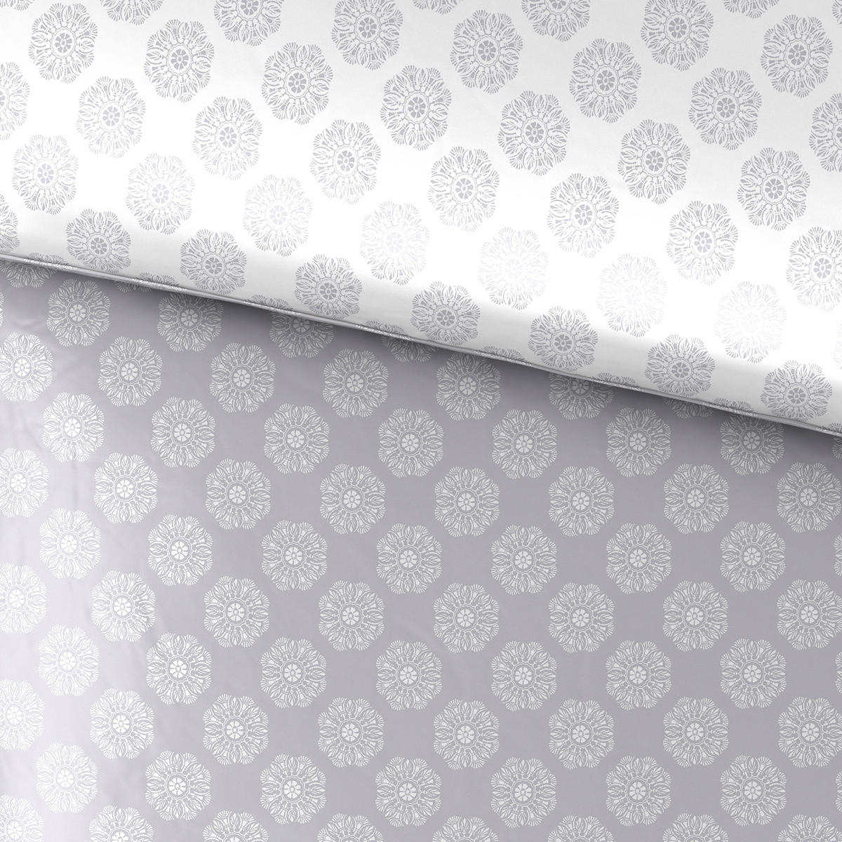 OBOUSTRANNÉ POVLEČENÍ, satén, šedá, 140/220 cm - šedá, Konvenční, textil (140/220cm) - Esposa