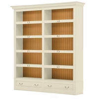 BÜCHERWAND Pinie massiv Weiß  - Bronzefarben/Weiß, LIFESTYLE, Holz/Metall (214/238,5/46,5cm) - Livetastic