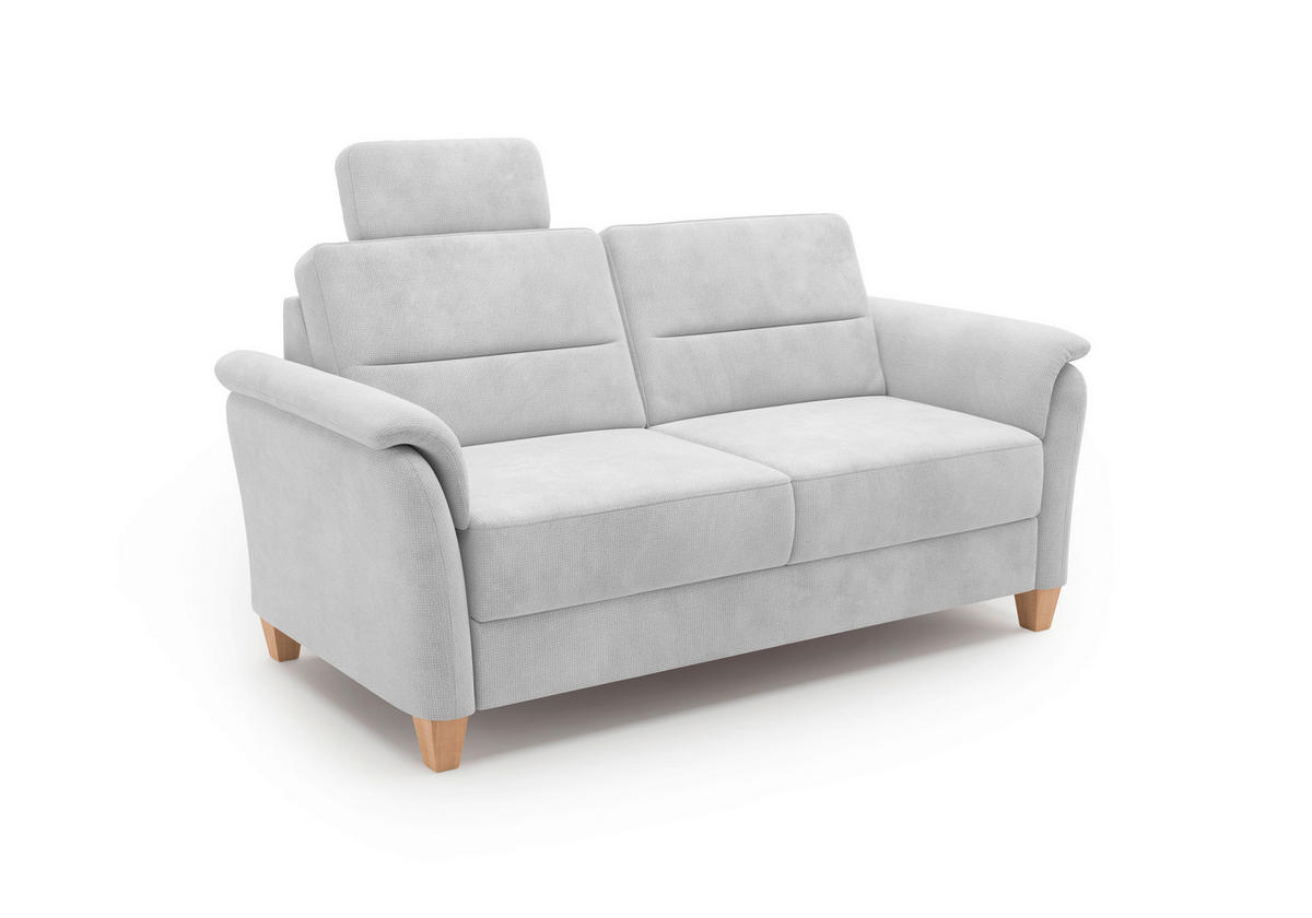 3-SITZER-SOFA in Flachgewebe Silberfarben  - Eichefarben/Silberfarben, KONVENTIONELL, Holz/Textil (179/89/89cm) - Sit & More