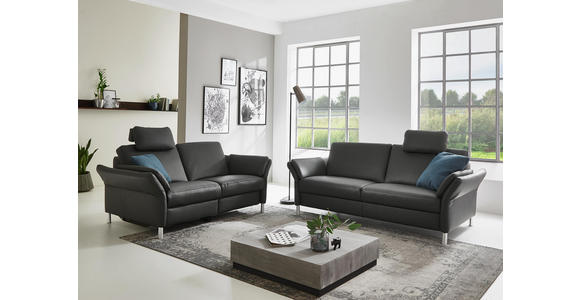 DREISITZER-SOFA in Leder Dunkelorange - Dunkelorange/Alufarben, Design, Leder/Metall (190/82/99cm) - Dieter Knoll
