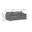 SCHLAFSOFA Plüsch Anthrazit  inkl. Zierkissen, Rückenkissen, Bettkasten, Schlaffunktion, Rücken echt, Liegefläche im Originalstoff  - Anthrazit/Schwarz, KONVENTIONELL, Kunststoff/Textil (200/73/105cm) - Carryhome