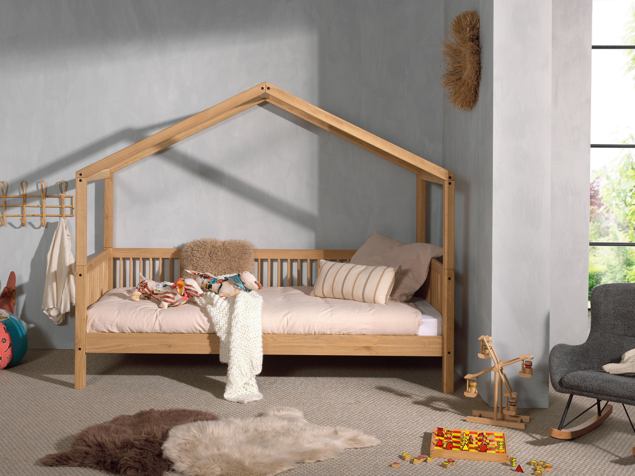 Vipack Hausbett Natur 90x200 cm