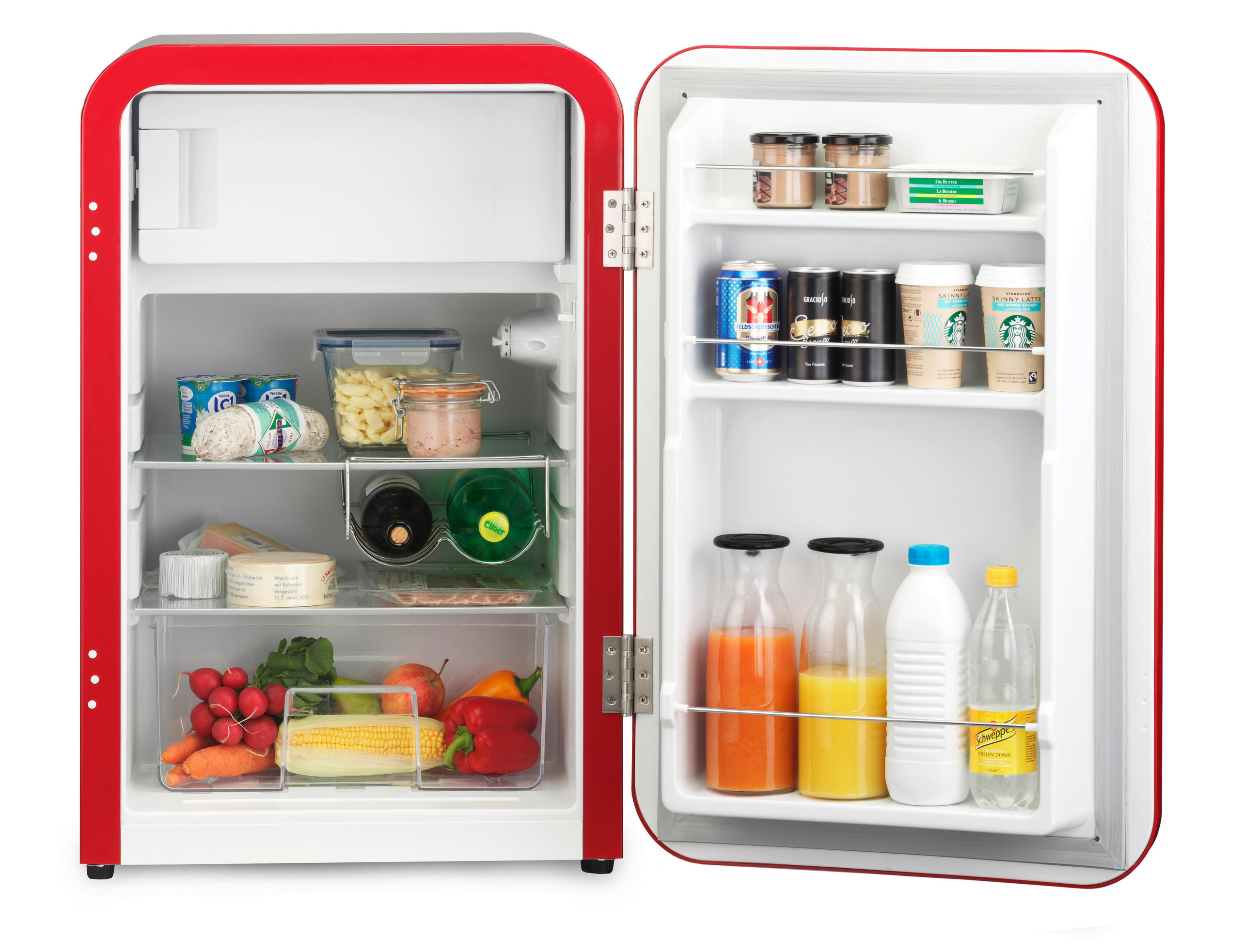 KÜHLSCHRANK  - Rot, Basics, Kunststoff (58.30/55/83.50cm) - Trisa Electronics