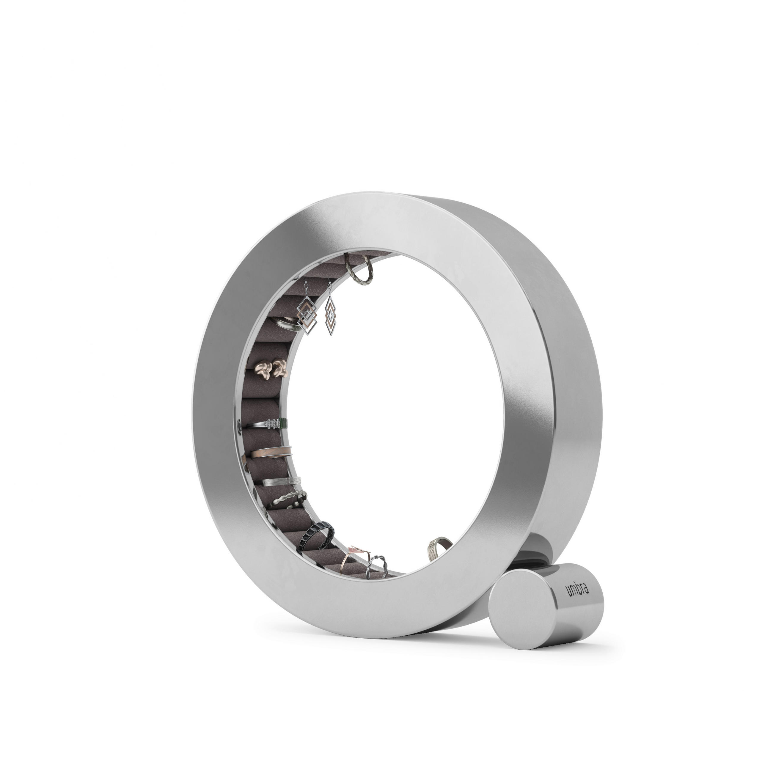 DRŽAČ NAKITA 22/19/4 cm - boje kroma, Konvencionalno, metal/tekstil (22/19/4cm) - Umbra