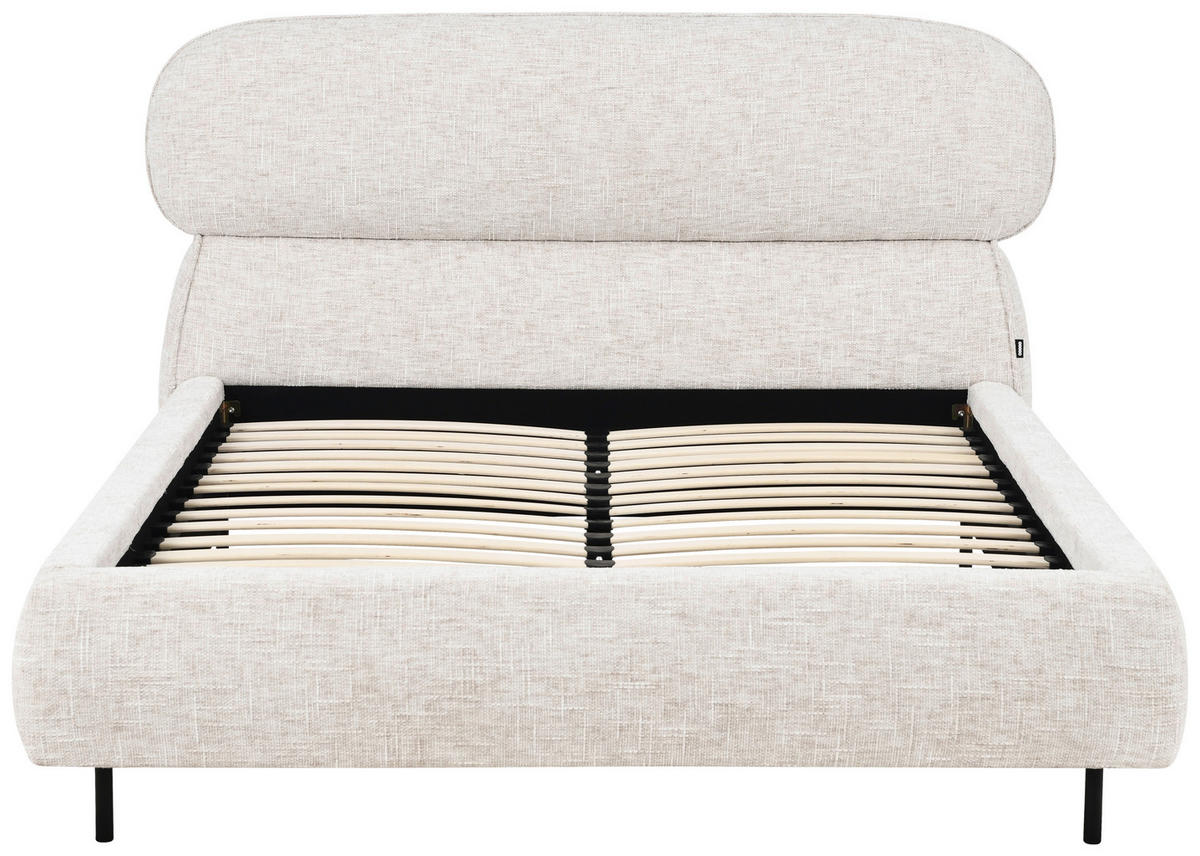 POLSTERBETT gepolstertes Kopfteil, Lattenrost 140/200 cm  in Beige  - Eichefarben/Beige, Design, Holz/Textil (140/200cm) - Boxxx
