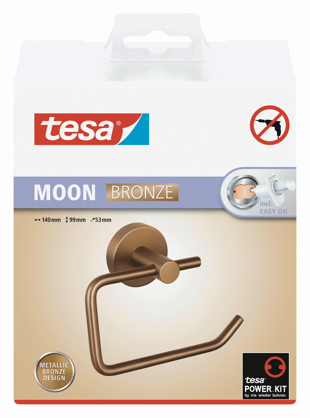 TOILETTENPAPIERHALTER - Bronzefarben, Basics, Metall (14/9,8/5,25cm) - Tesa