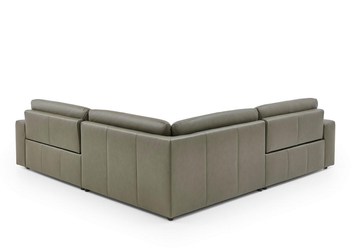 ECKSOFA Niels Andersson Olivgrün Echtleder  - Schwarz/Olivgrün, Design, Leder/Kunststoff (285/285cm) - Niels Andersson