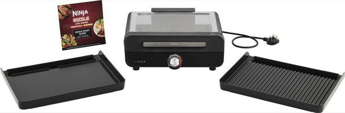 ELEKTROGRILL - Schwarz Hochglanz/Grau Hochglanz, Basics, Metall (35,5/37,5/13,7cm)