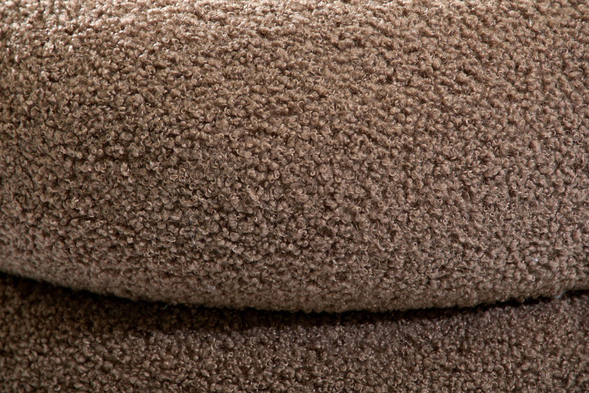 HOCKER Teddystoff Dunkelbraun  - Dunkelbraun/Hellgrau, Trend, Textil (41/42/41cm) - Xora