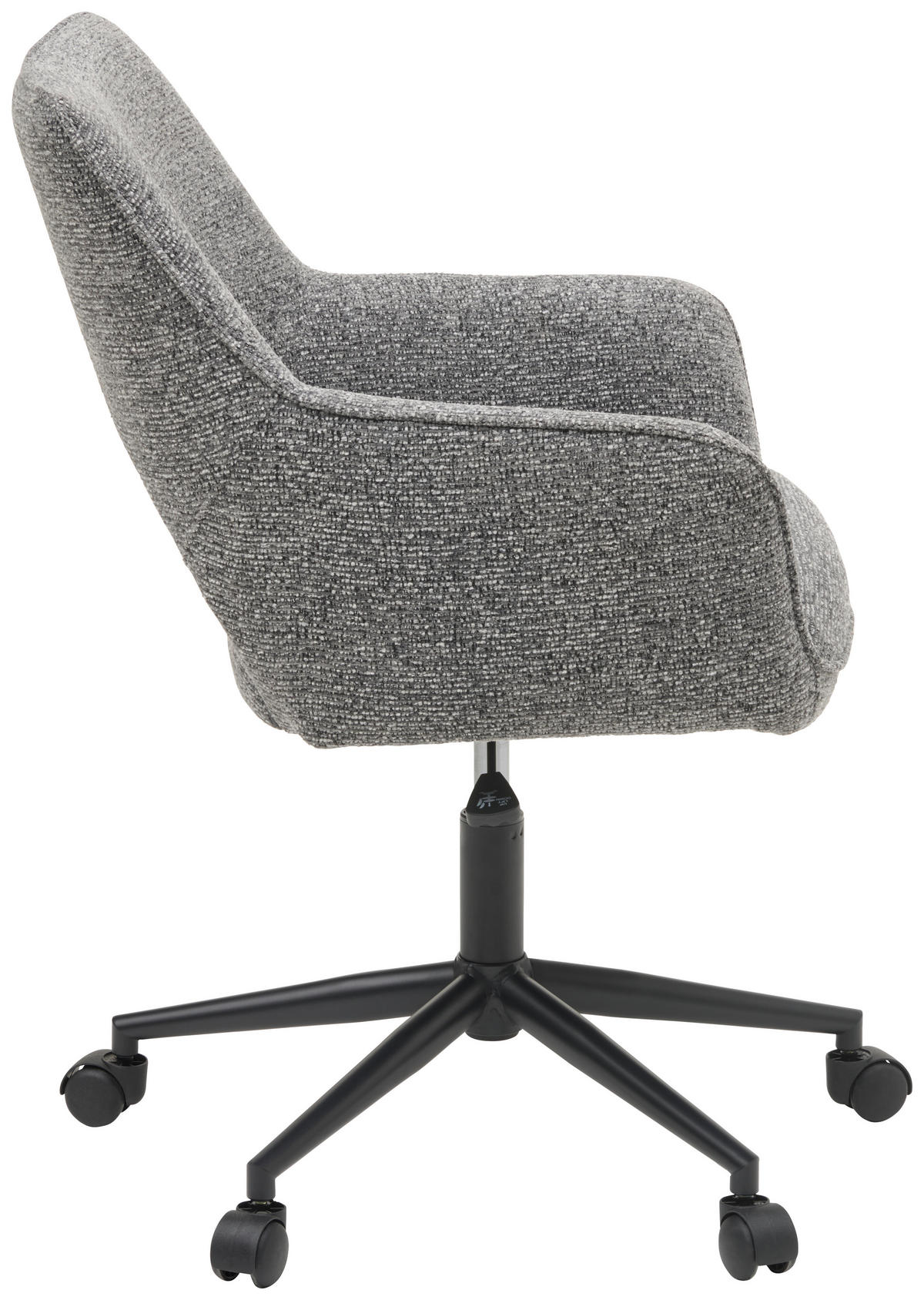 OTOČNÁ ŽIDLE, tkaná látka, černá, tmavě šedá - černá/tmavě šedá, Moderní, kov/textil (59/83-90/61,5cm) - MID.YOU