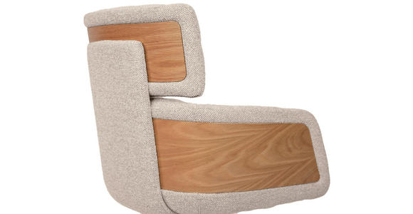 ARMLEHNSTUHL  Wippfunktion, Sitzfläche 360° drehbar, automatische Rückholfunktion Webstoff  - Taupe/Eichefarben, Design, Holz/Textil (62/92/66cm) - Dieter Knoll
