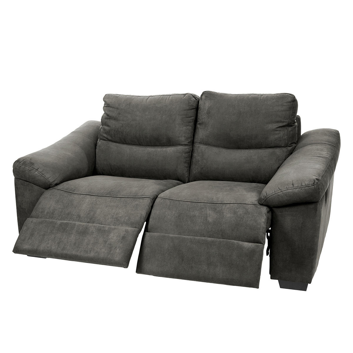 2-SITZER-SOFA HAMPTON in Flachgewebe Anthrazit Landhaus  - Anthrazit/Schwarz, Design, Holz/Textil (174/97/97cm) - Livetastic