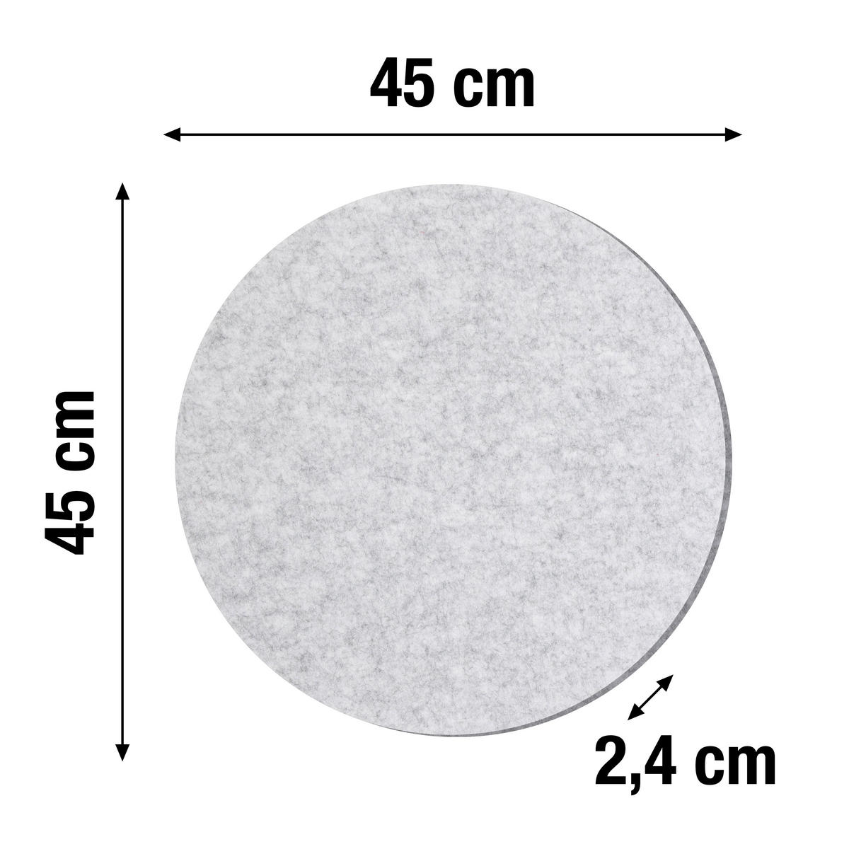 AKUSTIKPANEEL  - Hellgrau, Basics, Kunststoff (45/2,4cm)
