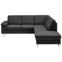 ECKSOFA  in Echtleder Grau  248/235 cm  - Beige/Alufarben, Design, Leder/Metall (248/235cm) - Beldomo Premium