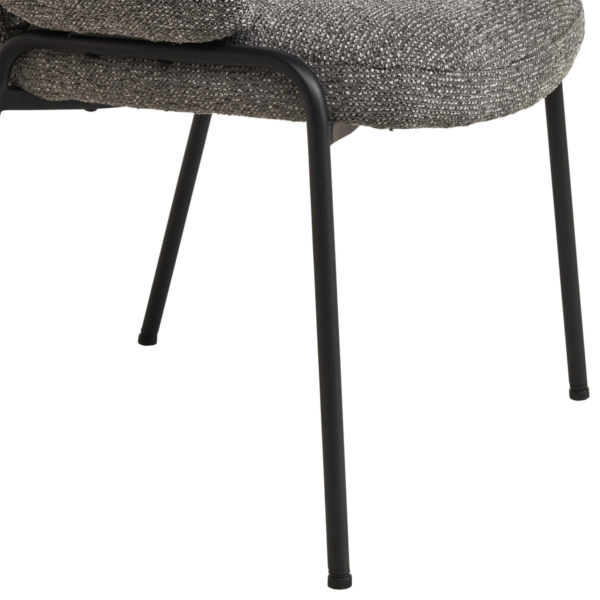 ARMLEHNSTUHL  in Eisen Leinenoptik  - Dunkelgrau/Schwarz, MODERN, Textil/Metall (60/81/61cm) - MID.YOU