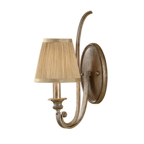 STENSKA SVETILKA ///220-240 V/E14 - srebrne barve/peščene barve, Konvencionalno, kovina/tekstil (15.2/39.1/26.4cm) - Elstead Lighting