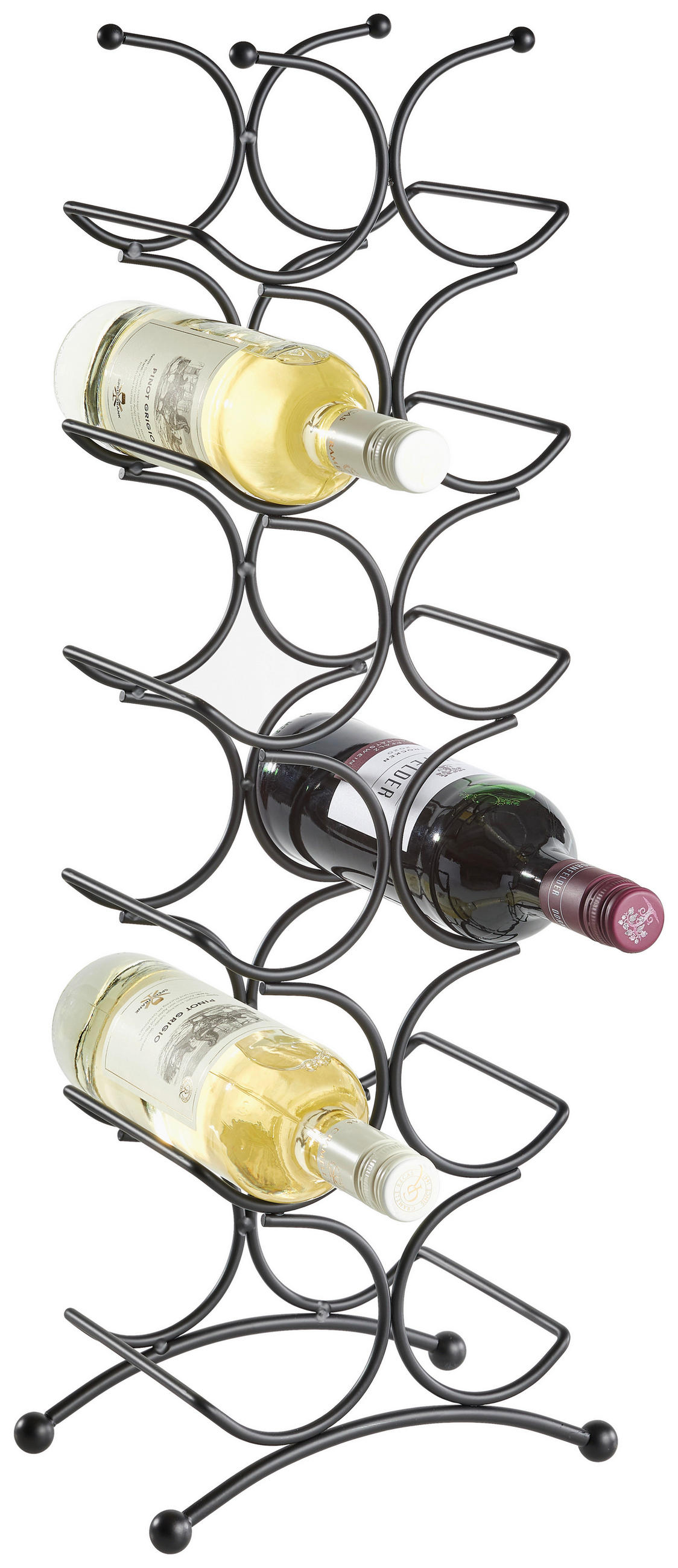 FLASCHENREGAL  - Schwarz, Basics, Metall (69,5/25/15cm) - Justinus