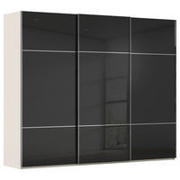 SCHWEBETÜRENSCHRANK Schwarz, Champagner  - Chromfarben/Champagner, Konventionell, Glas/Holzwerkstoff (242/223/68cm) - Novel