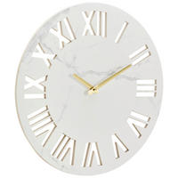 WANDUHR Weiß 40/40/3,1 cm  - Weiß, LIFESTYLE, Holzwerkstoff/Stein (40/40/3,1cm) - Xora