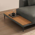 ECKSOFA  in Echtleder Grau  304/201 cm  - Schwarz/Grau, Design, Leder/Metall (304/201cm) - Belluti