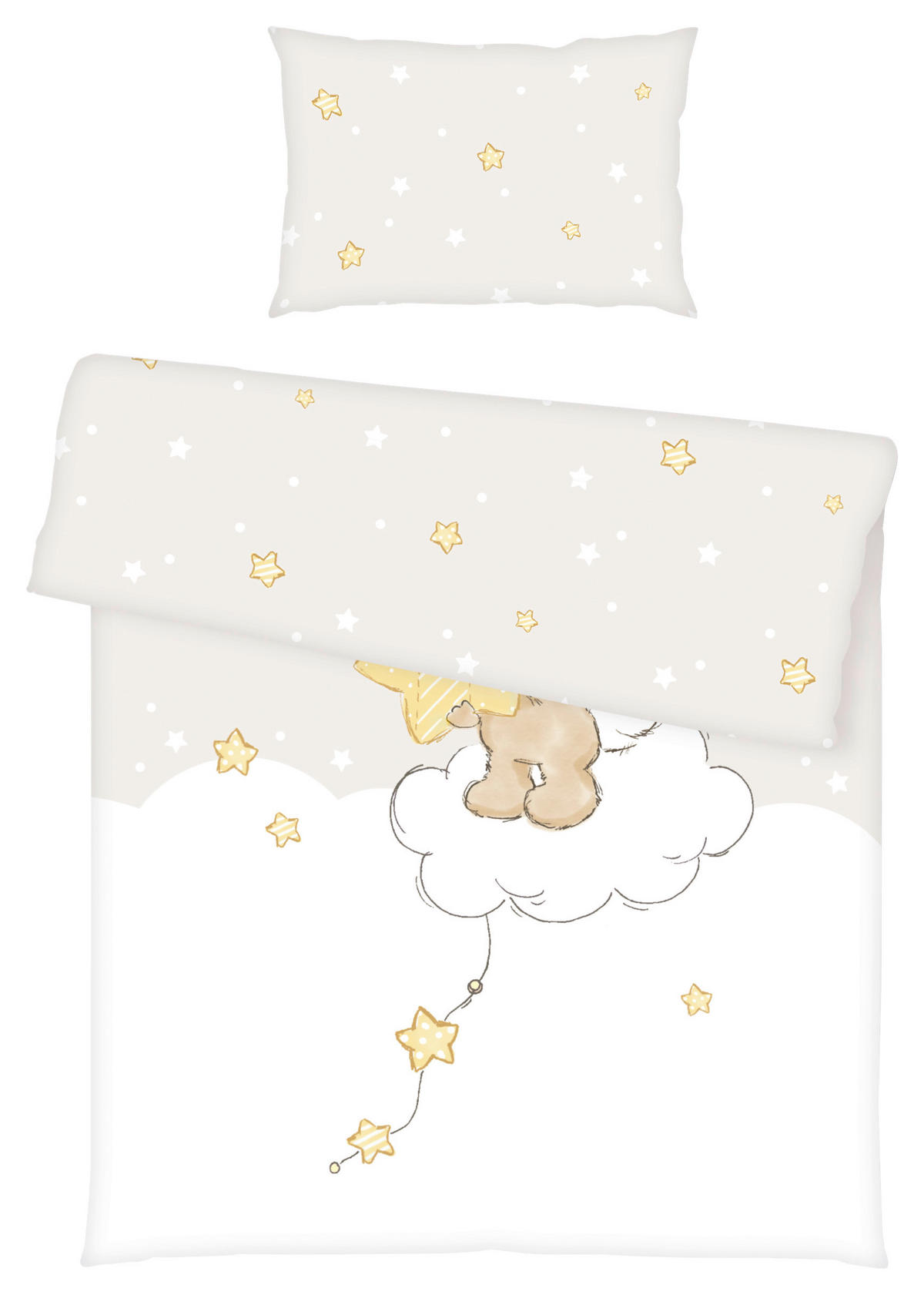 BABYBETTWÄSCHE 100/135 cm  - Gelb/Beige, KONVENTIONELL, Textil (100/135cm)