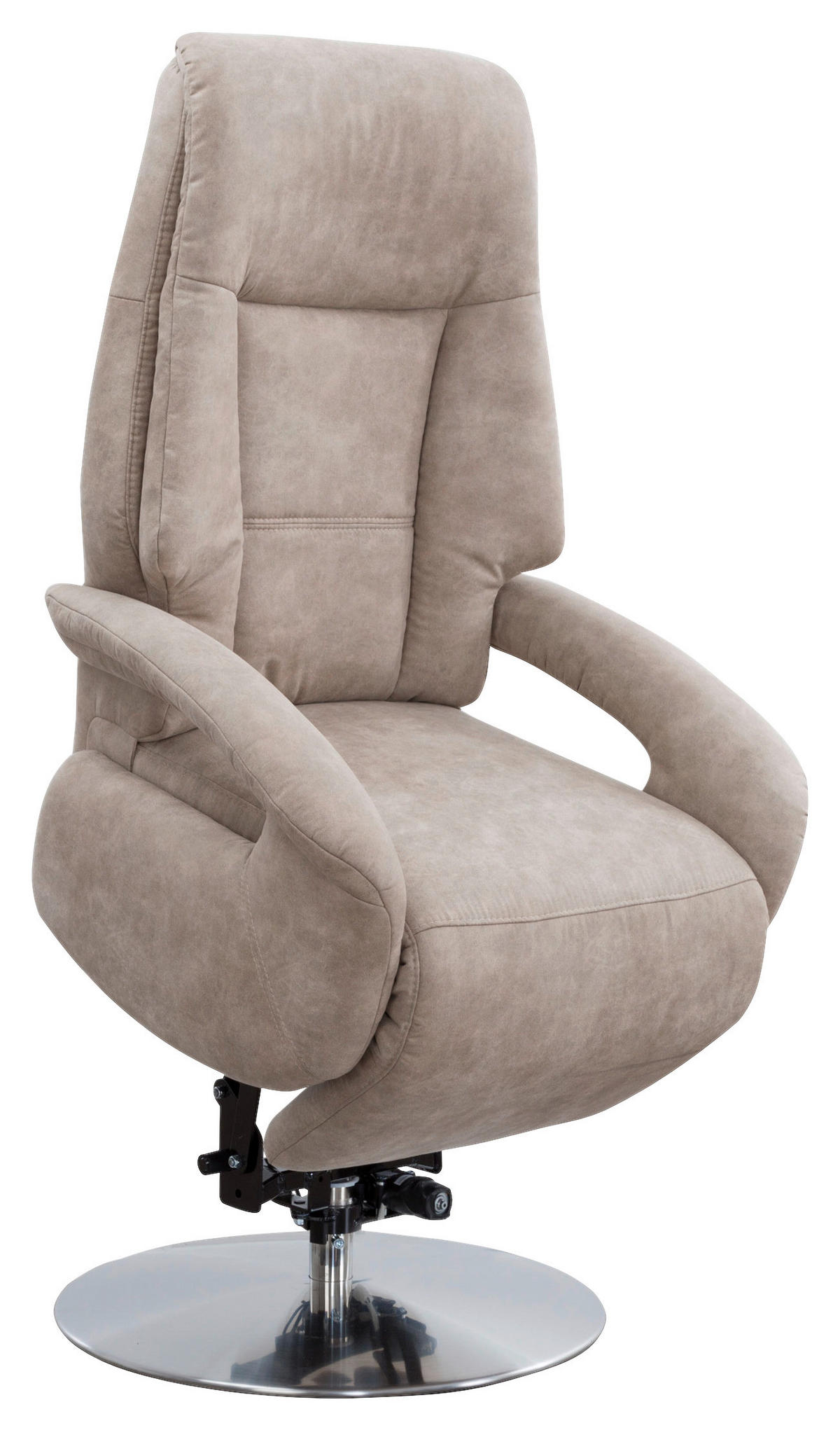 RELAXSESSEL Mikrofaser    - Edelstahlfarben/Beige, KONVENTIONELL, Textil/Metall (74/111/77cm) - Sit & More