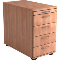 ANSTELLCONTAINER Nussbaumfarben  - Nussbaumfarben/Alufarben, KONVENTIONELL, Holzwerkstoff/Kunststoff (42,8/72-76/80cm) - Venda