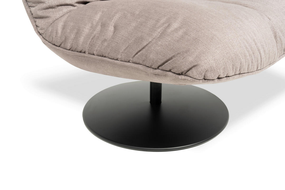 SESSEL in Flachgewebe Taupe  - Taupe/Schwarz, MODERN, Textil/Metall (86/92/99cm) - Designwerk