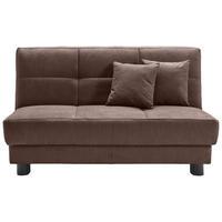 SCHLAFSOFA Mikrovelours Dunkelbraun  - Dunkelbraun/Schwarz, KONVENTIONELL, Textil/Metall (145/85/100cm) - Carryhome