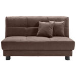 SCHLAFSOFA Mikrovelours Dunkelbraun  - Dunkelbraun/Schwarz, KONVENTIONELL, Textil/Metall (145/85/100cm) - Carryhome