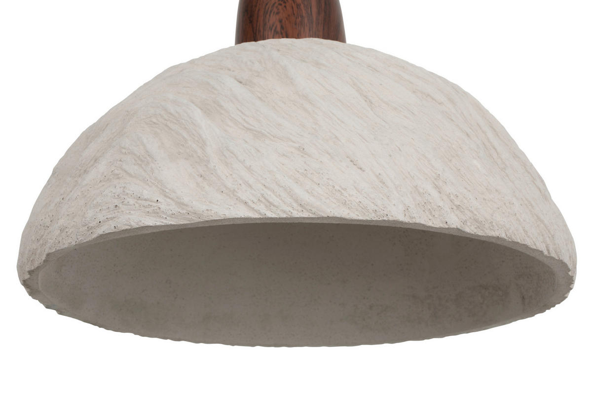 HÄNGELEUCHTE 28/120 cm  - Walnussfarben/Grau, Design, Stein/Metall (28/120cm) - Collet's Monde