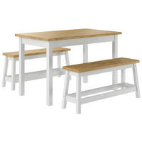 TISCHGRUPPE Naturfarben, Weiß  - Naturfarben/Weiß, Natur, Holz (120/98/76,5/46/70/28cm) - Livetastic