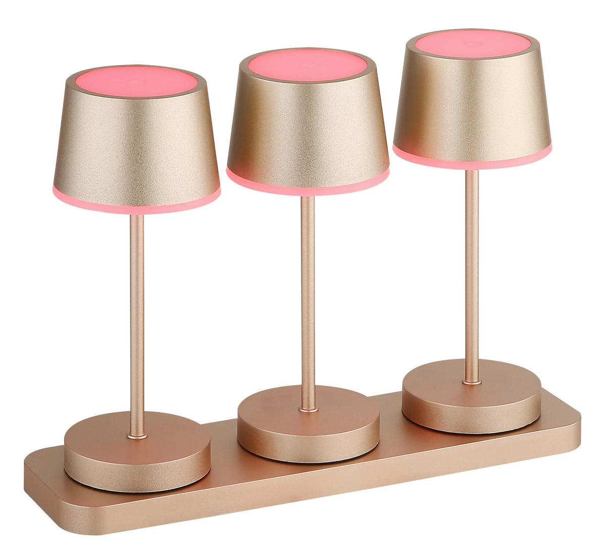 AKKU-TISCHLEUCHTE Dawson 8,3/20 cm  - Champagner/Opal, Design, Kunststoff/Metall (8,3/20cm) - Globo