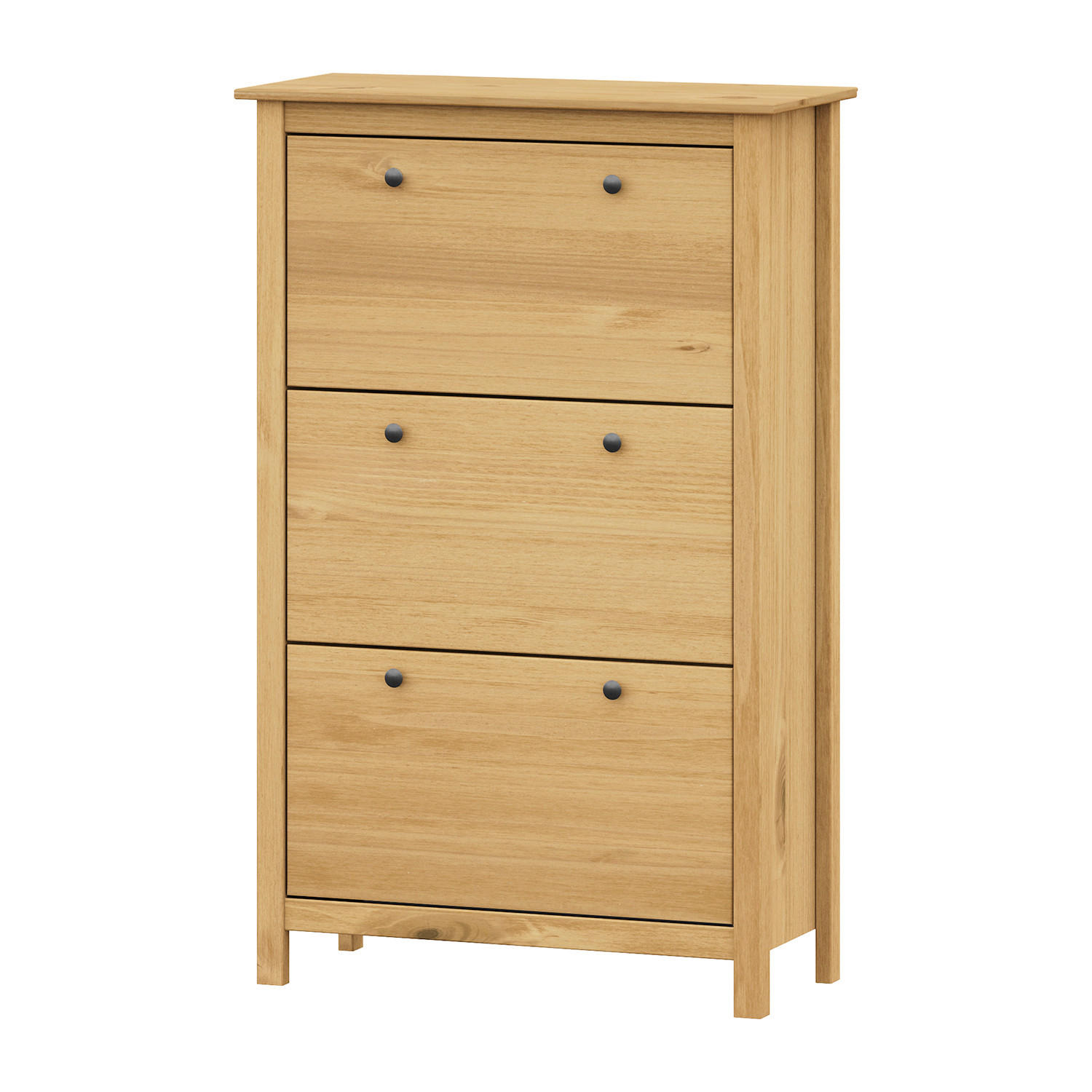 SCHUHSCHRANK Kiefer massiv Naturfarben  - Messingfarben/Naturfarben, Basics, Holz/Metall (72/124/35cm) - Livetastic