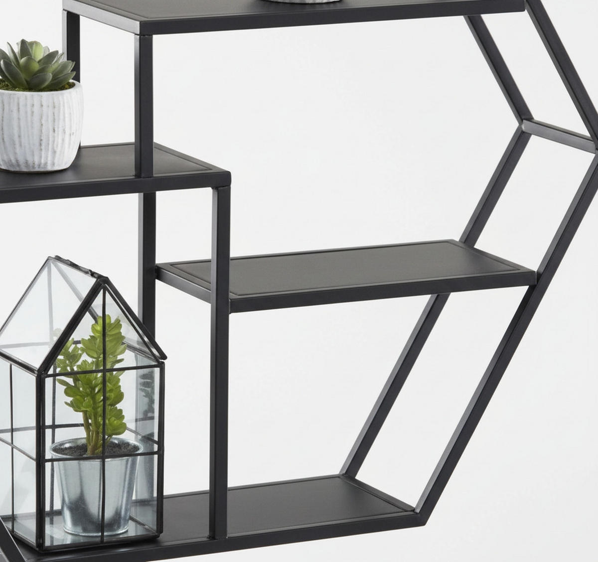 WANDREGAL 60/52/13 cm  - Schwarz, Trend, Metall (60/52/13cm) - Landscape