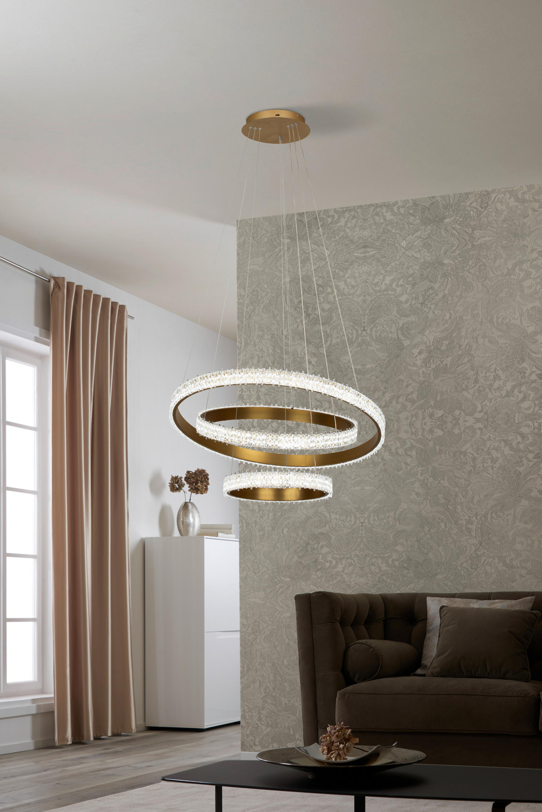 Lampă Suspendată Cu Led 80/150 cm  - transparent, Design, plastic/metal (80/150cm) - Glandor