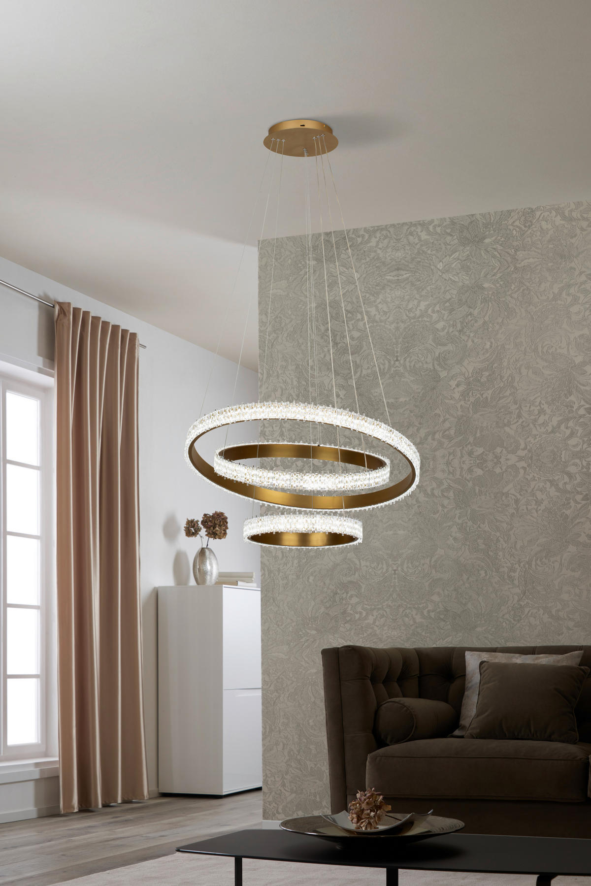 LED-HÄNGELEUCHTE 80/150 cm  - Transparent, Design, Kunststoff/Metall (80/150cm) - Glandor