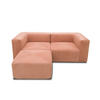 ECKSOFA Rosa, Roségold Cord, Mikrofaser  - Roségold/Schwarz, Design, Kunststoff/Textil (216/69/193cm) - MID.YOU