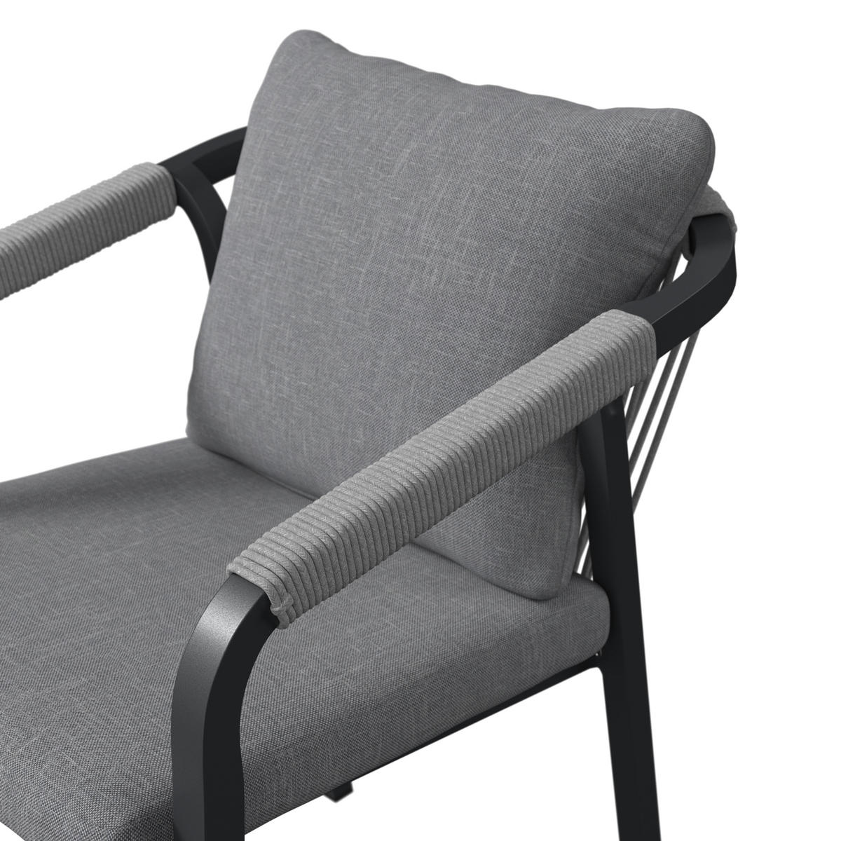 GARTENTISCHGRUPPE  - Anthrazit/Grau, MODERN, Textil/Metall (162/73/90cm) - Ambia Garden