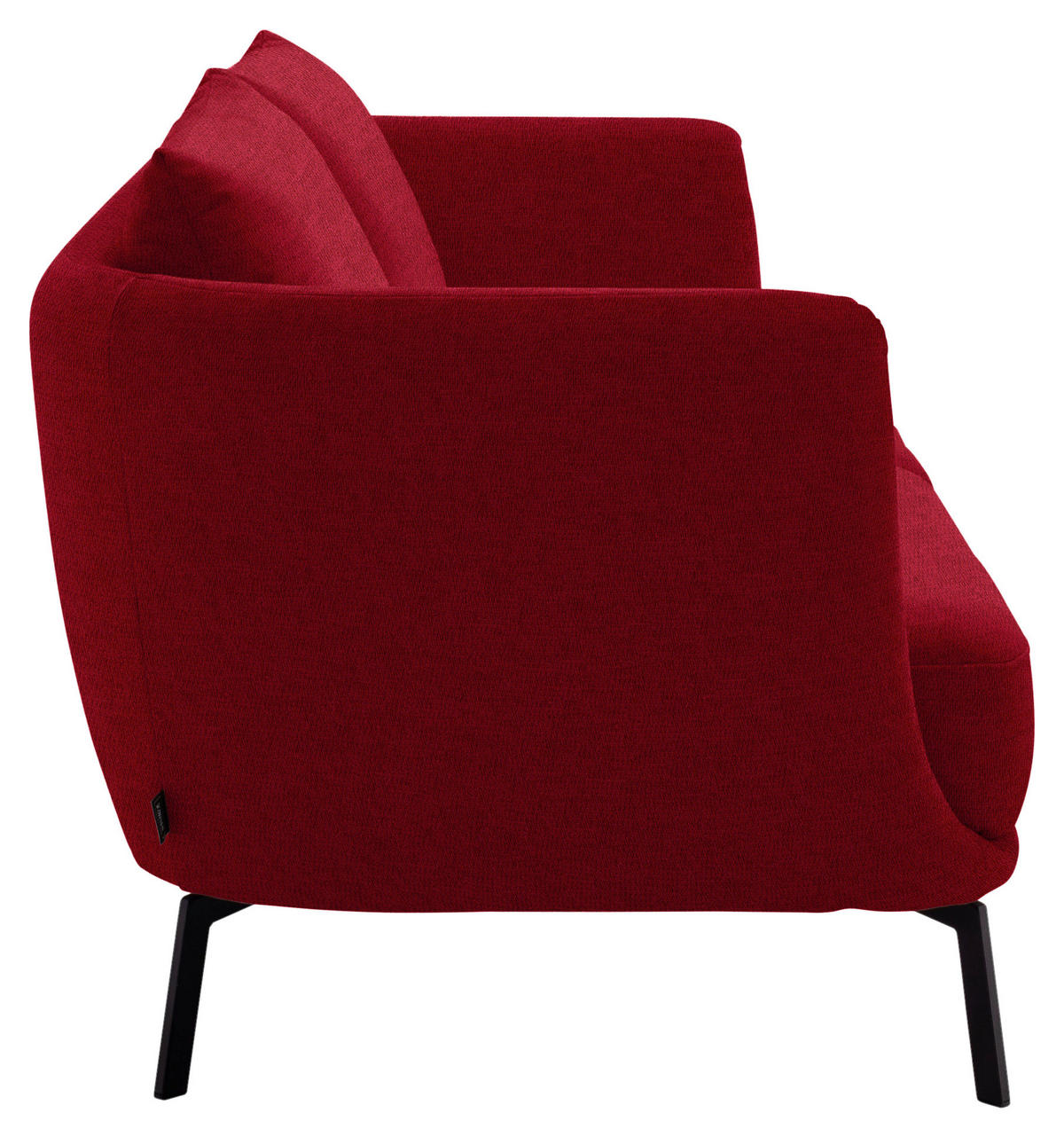 2,5-SITZER  in Flachgewebe Rot  - Rot/Schwarz, Design, Textil/Metall (190/71/91cm) - Schöner Wohnen