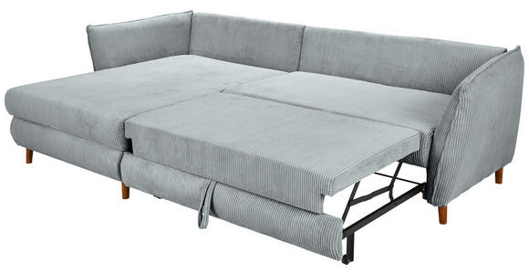 ECKSOFA in Cord Hellgrau  - Eichefarben/Hellgrau, KONVENTIONELL, Holz/Textil (284/162cm) - Carryhome