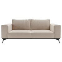 2-SITZER-SOFA in beflockt Beige  - Beige/Creme, Design, Holz/Textil (250/87/95cm) - MID.YOU