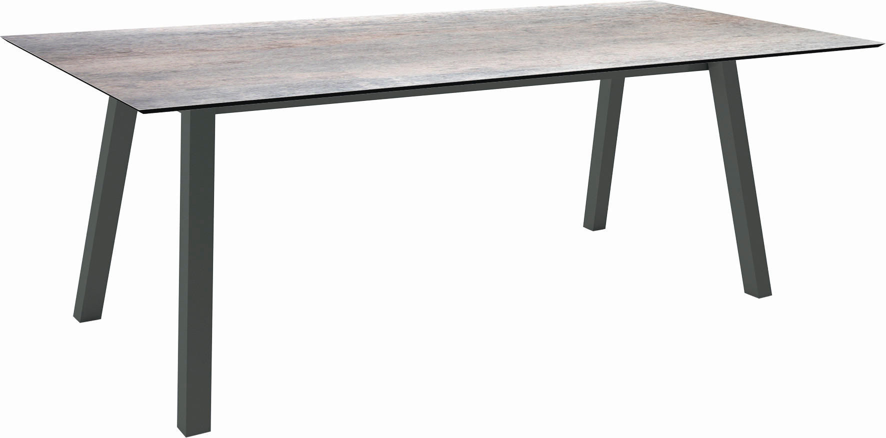 GARTENTISCH Kunststoff Grau rechteckig  - Anthrazit/Grau, MODERN, Kunststoff/Metall (220/100/75cm) - Stern