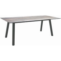 GARTENTISCH Kunststoff Grau rechteckig  - Anthrazit/Grau, MODERN, Kunststoff/Metall (220/100/75cm) - Stern