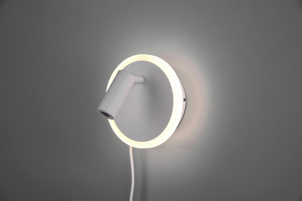APLICĂ DE PERETE CU LED - alb, Basics, plastic/metal (15cm)